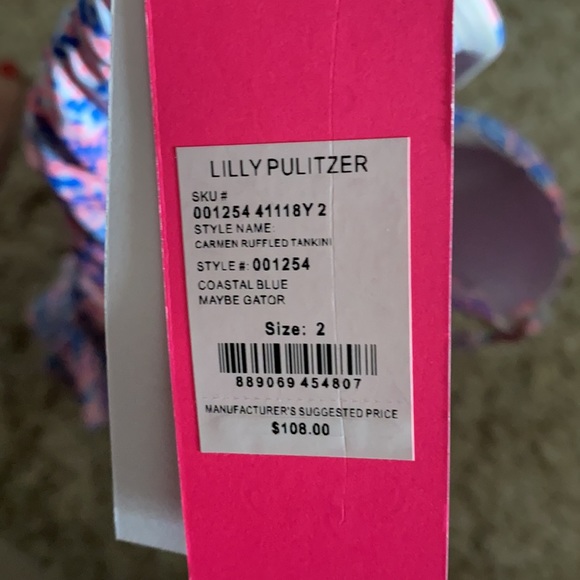 Lilly Pulitzer tankini top size 2 - Picture 2 of 2